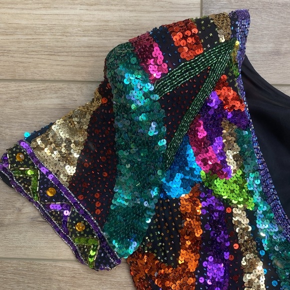 Vintage‎ Beaded Cocktail Mini Dress - Picture 12 of 16